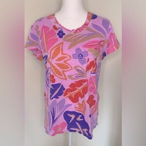 Fresh Produce Boho Floral Short Sleeve Womens Tshirt  Medium 100% Cotton
